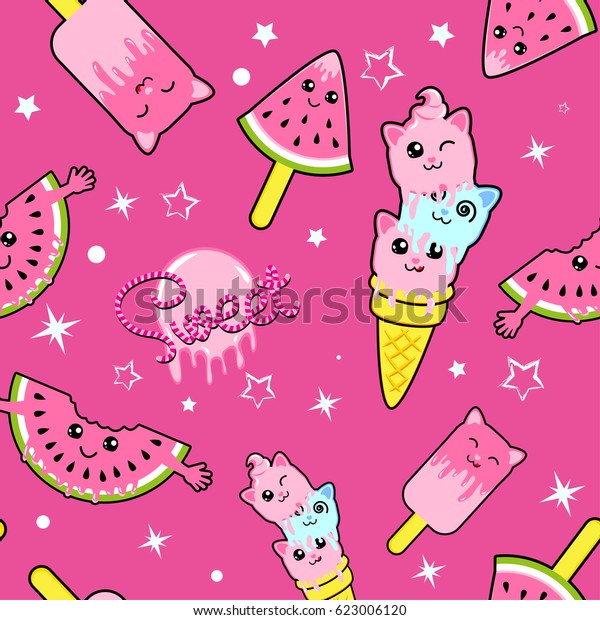 Cute Kids Pattern Girls Boys Colorful Stock Vector Royalty Free