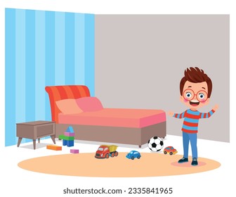 cute kids playing in the bedroom