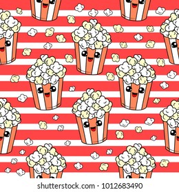 Cute kids pop corn pattern for girls and boys. Colorful pop corn on the abstract grunge pattern create a fun cartoon drawing.The pop corn pattern is made in neon colors. Urban backdrop for textile.