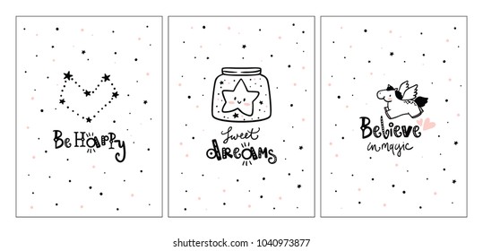 Cute kids posters. Nursery art design