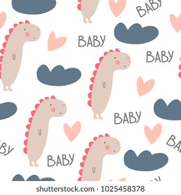 Cute kid's print with dino