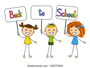 Cute Kids School Message Stock Vector (Royalty Free) 210773941 ...