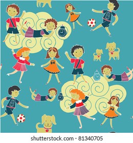 cute kids seamless patten