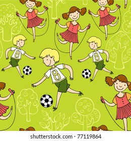 cute kids. seamless pattern