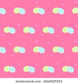 Cute kids seamless pattern macaron party illustration