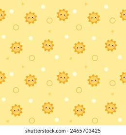 Cute kids seamless pattern summer sun party illustration
