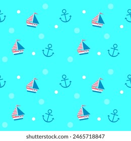 Cute kids seamless pattern summer sea party illustration