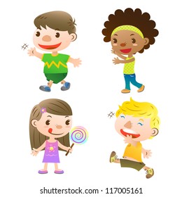cute kids showing,walking and holding a lolly