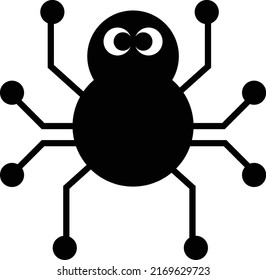 Cute Kids Spider Vector Drawing