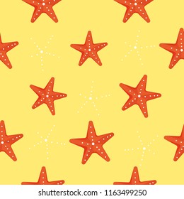 Cute kids starfish seamless pattern for girls and boys. Colorful starfish background. The starfish pattern. Backdrop for textile.