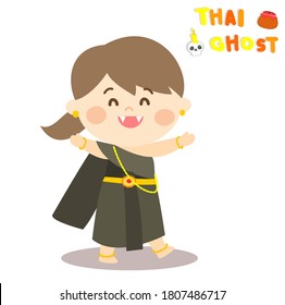 
Cute Kids in Thai ghost  costumes Vector
