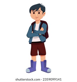 Cute Kids Traveler Character Illustration