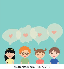 Cute kids. Vector illustration