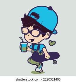 Cute kids vector illustration. vector cartoon style