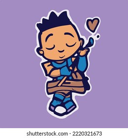 Cute kids vector illustration. vector cartoon style