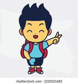 Cute kids vector illustration. vector cartoon style