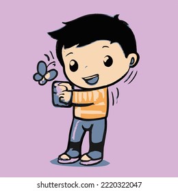 Cute kids vector illustration. vector cartoon style