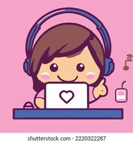 Cute kids vector illustration. vector cartoon style