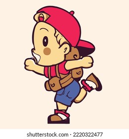 Cute kids vector illustration. vector cartoon style