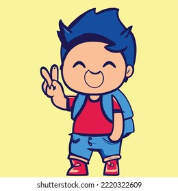 Cute kids vector illustration. vector cartoon style