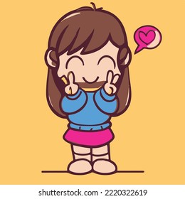 Cute kids vector illustration. vector cartoon style