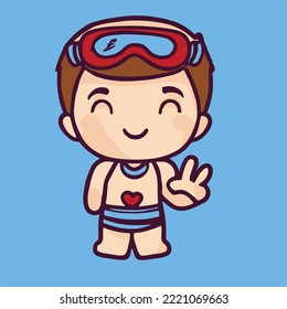 Cute kids vector illustration. vector cartoon style