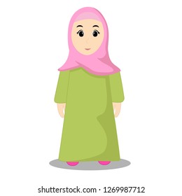 Cute Kids Vector Using Hijab Stock Vector (Royalty Free) 1269987712 ...