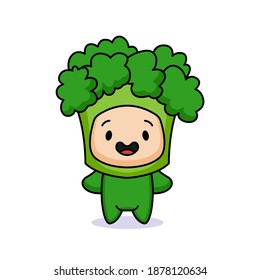 Cute kids with vegetable costume illustration