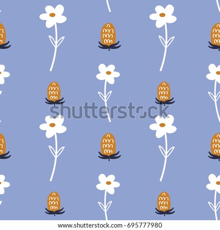 Cute Kids Wallpaper Flowers Fruits Stock Vector Royalty Free