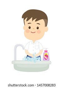 Cute Kids Washing Hands vector