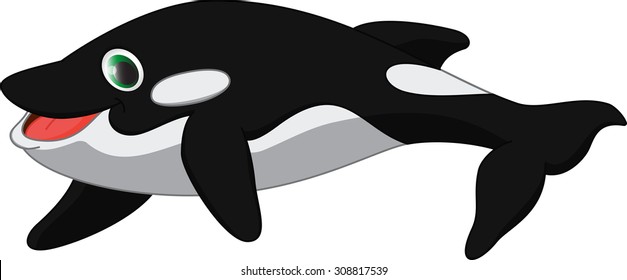 Cute killer whale cartoon