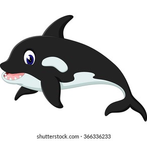 Cute killer whale cartoon