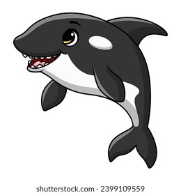 Caricatura de ballena asesino en blanco