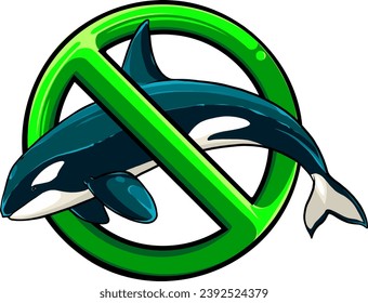 Ilustración vectorial de la caricatura de ballena asesina