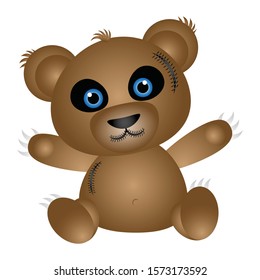 Cute Kinda Evil Little Teddy Bear Stock Vector Royalty Free 1573173592