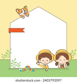 
cute kindergarten notice card background