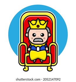 Cute king cartoon character illustration kingdom vector concept