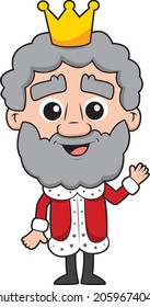 Cute King cartoon smiling illustration