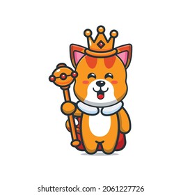 Cute king cat cartoon vector illustration