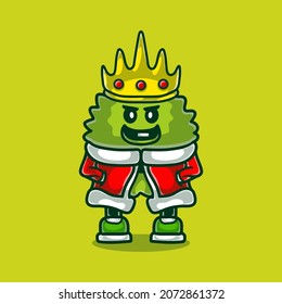 linda ilustración de durión king, adecuada para un lindo diseño de camiseta o mascota de durión