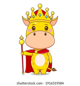 Cute king giraffe vector design illustration