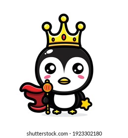 cute king penguin character design