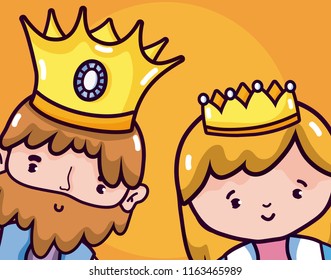 Cute king and queen cartoons