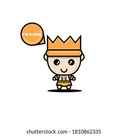 Cute king vector mascot design