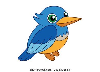 A Cute Kingfisher: Vector Illustration Art for Printable Graphics Design