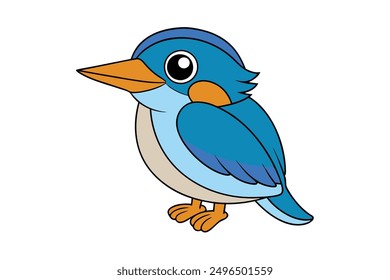A Cute Kingfisher: Vector Illustration Art for Printable Graphics Design