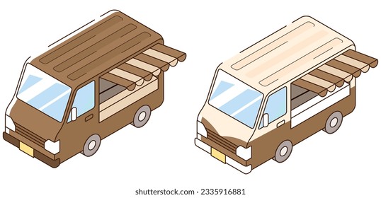 Cute kitchen car.　Vector illustration