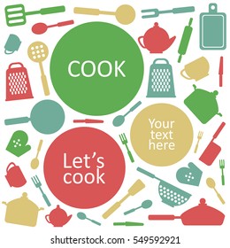 cute kitchen pattern. vector illustration

