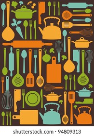 cute kitchen pattern. vector illustration