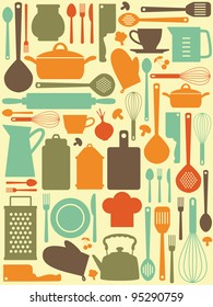 cute kitchen pattern. vector illustration